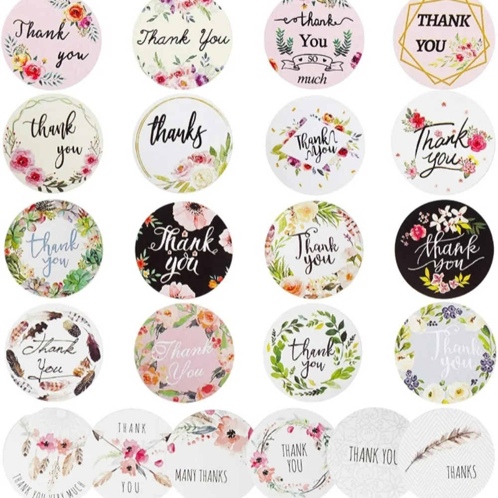 100 Pieces Mixed Variety Thank You Stickers